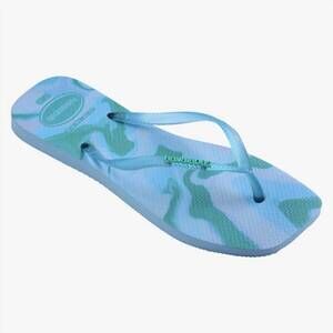 NEW HAVAIANAS women's slim square jelly flip flops in lavender blue